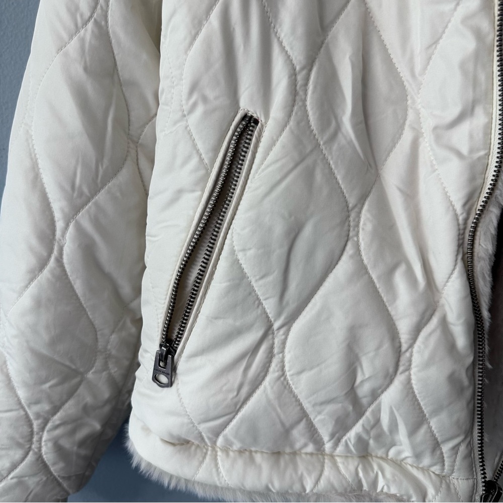 Lucky Brand Reversible Faux Sherpa Jacket Coat Size Medium - Picture 9 of 16